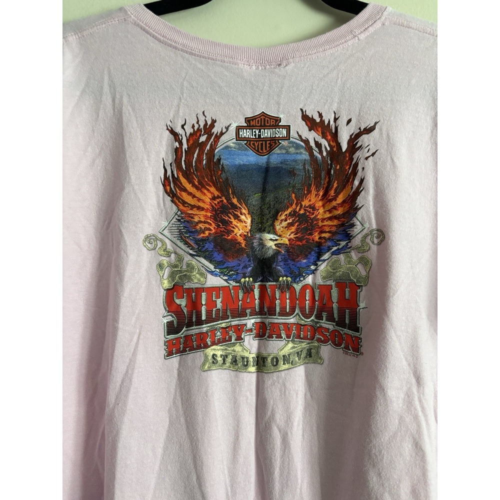 Harley Davidson Womens 2X T Shirt‎ Pink Colorful Logo Motorcycle Biker